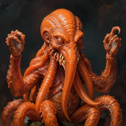 portrait of orange cthulhu by sachin teng