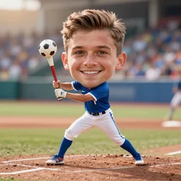 incredibly realistic, too detailed portrait of a caricature of the euro soccer player playing baseball, centered portrait, octane render, bump mapping, global illumination, unreal engine 5, 8 k, bokeh, d & d digital art, mark ryden, rob gonsalves