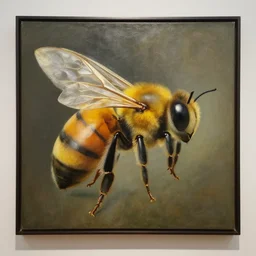 museum painting, human bee chimera