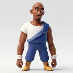 Tupac as a Dragon Ball character, digital art, trending on ArtStation, realistic,