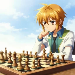 Shiro and Sora from the anime No Game No Life playing chess, hyper realistic, digitally drawn
