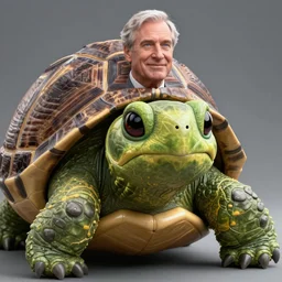 mitch mcconnell sticking his head out of a turtle shell, turtle face, octane render, unreal 5 engine