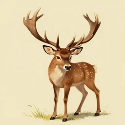 anthropomorphic nerdy deer with exquisite antlers. renowned character illustration by greg rutkowski, thomas kinkade, alphonse mucha, loish, norman rockwell. trending on furaffinity.