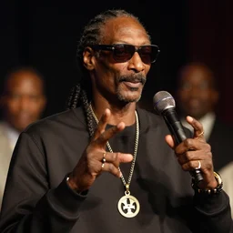 a film still of Snoop Dogg as Don King, 40mm lens, shallow depth of field, split lighting