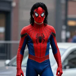 Micheal Jackson as peter Parker with no mask