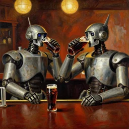 2 hip mechs drinking cokes in a new york bar by toulouse lautrec