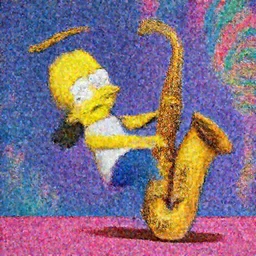 Lisa Simpson falling into a giant saxophone, psychedelic art, uhd, matte painting