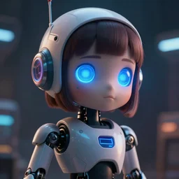 worksafe. cgsociety, by wlop, ilya kuvshinov, trending on artstation. cute robot girl with glowing blue eyes, cinematic dramatic atmosphere, sharp focus, volumetric lighting.