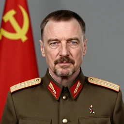 sovietic portrait of walter white as an ussr communist general