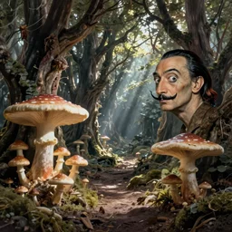 surreal landscape, surrealism, usbroom fungi forest, esao andrews, victor enrich, dali