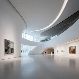 interior futuristic art gallery wide angle highly detailed by ricardo boffil and saturno butto, 8 k hdr