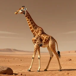 a half robot giraffe walking on mars, trending on artstation, art by greg manchess, guangjian, detailed digital art, artstation hd