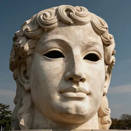 a gigantic mask of Oz sculpted by Michelangelo Simon Stålenhag and Jumji Ito, vast, humongous