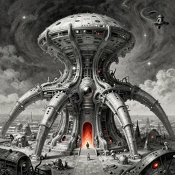 epic alien structure by raymond swanland, highly detailed