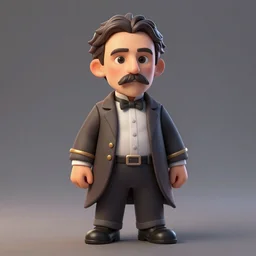 3d render of Nikola Tesla in the Arcane style, league of legends