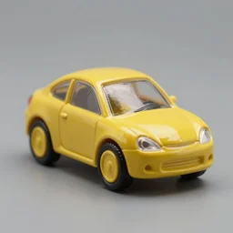3 5 mm photo of metallic yellow car like pac man form, hot wheels model with an arcade store as background, epic cinematic, epic lighting