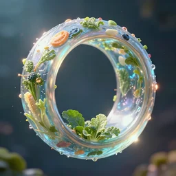 a closeup of a magical ring that generates food and water. magic. particles. cinematic lighting. particle lights. trending on artstation, craig mullins, rutkowski