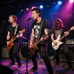 a punk band performing on stage