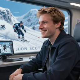 nhl player john scott smiling watching the movie snowpiercer 2 0 1 3, matte painting, digital art, highly detailed, smooth, artgerm, trending on artstation,