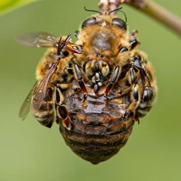 a huge beehive larger than a human, very detailed, shot in canon 50mm f/1.2