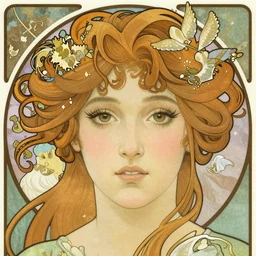 realistic detailed face portrait of Mermaid Marie Antoinette with a reef growing out of her hair by Alphonse Mucha, Ayami Kojima, Amano, Charlie Bowater, Karol Bak, Greg Hildebrandt, Jean Delville, and Mark Brooks, Art Nouveau, Neo-Gothic, gothic, rich deep moody colors