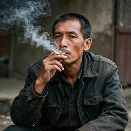 a cigarette man smokes human