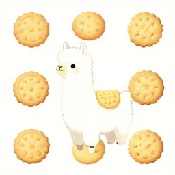 album cover art for llama cookies cute minimalism by akihiko yoshida