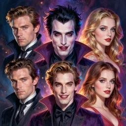 portrait of a vampire ; by james jean, charlie bowater, tom bagshaw, nikolay makovsky, melanie delon : : enchanting, colorful, ethereal, portrait, character design, illustration, hyperrealism, photorealism, digital art, concept art, fantasy, weta, wlop