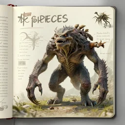 scientific journal of new species'anatomy, fantasy, field notes about monsters