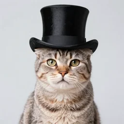 Cat wearing a top hat, photograph, realistic high quality 4k