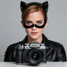 Emma Watson as Catwoman, Fujifilm X-T3, 1/1250s at f/2.8, ISO 160, 84mm, 8K, RAW, symmetrical balance, Dolby Vision, HDR, face retouch
