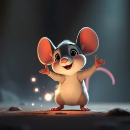 a wholesome animation key shot of a cute cartoon mouse casting light magic, studio ghibli, pixar and disney animation, sharp, rendered in unreal engine 5, anime key art by greg rutkowski, bloom, dramatic lighting