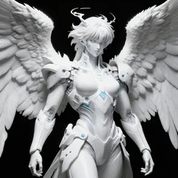 portrait of the cyber archangel, intricate, highly detailed, masterful, in the style of moebius, akira toriyama