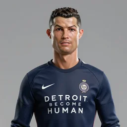 Cristiano Ronaldo doll from Detroit: Become Human, half body portrait, videogame cover art, highly detailed, digital painting, artstation, concept art, smooth, sharp focus, illustration, art by Artgerm and greg rutkowski and alphonse mucha