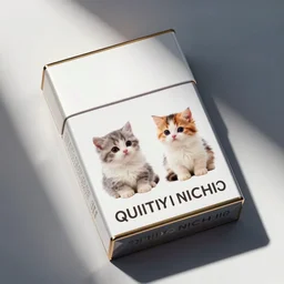 cigarette packaging with cute image of kittens