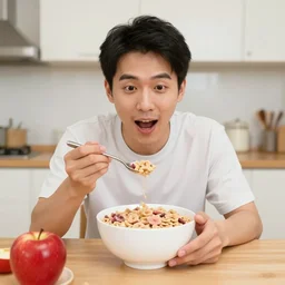 red apple cereal man, 8 k,