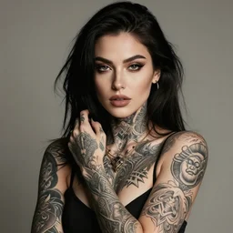 beautiful woman with intricate tattoos, highly detailed, trending on artstation,
