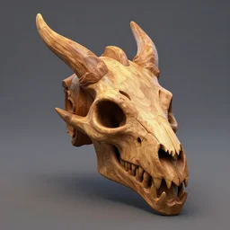 luxuy wooden deluxe spiked dragon skull, stylized stl, 3 d render, activision blizzard style, hearthstone style, darksiders art style, greg rutkowski style