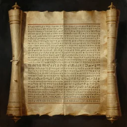ultra - realistic painting of the dead sea scroll in the style of the necronomicon with nabeatean aramaic in short sideways columns, dark, brooding, volume lighting, atmospheric lighting, painted, intricate, ultra detailed by leesha hannigan, thierry doizon, kai carpenter, well composed, best on artstation, cgsociety, epic, stunning, gorgeous, intricate detail, wow, masterpiece