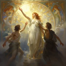 soul reaching heaven , dramatic light, highly detailed, digital painting, artstation, concept art, sharp focus, illustration, art by artgerm and greg rutkowski and alphonse mucha
