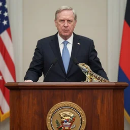 the first lizard president making his State of the Union address
