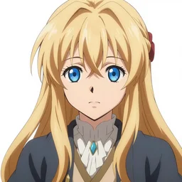 a portrait of violet evergarden as a jedi, jedi evergarden, anime art, detailed face with clear blue eyes