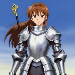 key anime visual portrait of a woman knight in ceremonial armor