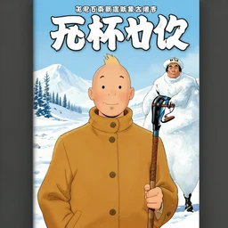 comic cover of tintin and snowy in kazakhstan with borat