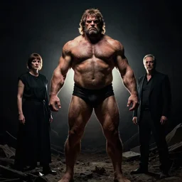 portrait of hulky herculean hercules as destruction of the endless by sally mann, and gottfried helnwein, jeremy mann, dark, backlit, low key, shadowed