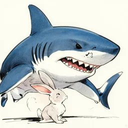 killer shark!!! jim lee!!! medium shot!! flat ink sketch by jim lee close up in the style of jim lee, x - men superhero comic book rabbit animal by jim lee