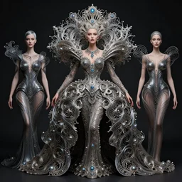 queen of the galaxy by alex grey, zaha hadid, iris van herpen and rick owens. highly detailed, hyper - real, very beautiful, intricate fractal details, very complex, opulent, epic, mysterious, polished, futuristic design, trending on deviantart and artstation