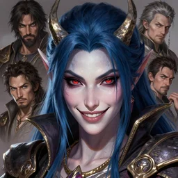 a hyper detailed face portrait of the queen of blades smiling, diablo 4 lilith, by yusuke murata, by hiroya oku, by dorian cleavenger, by tom bagshaw, by zdzisław beksinski, trending on artstation