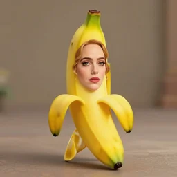 an anthromorphoic banana character wears emma stone's face
