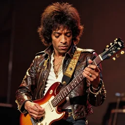jimmy hendrix playing guitar hero, portrait by artgerm, very detailed, highly detailed, intricate details, album cover